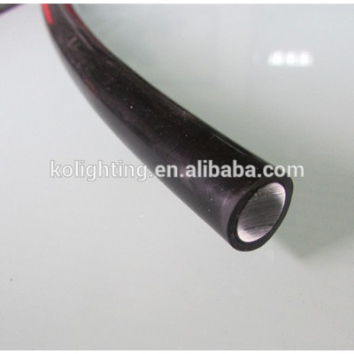 waterproof sparkle end glow optical fiber cable with black PVC