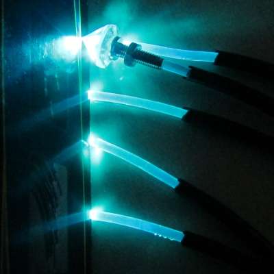 Swimming pool 4mm polymer fiber optic end glowing fiber with black jacket