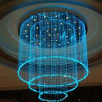 Hanging fiber optic lights chandeliers fiber optic mesh lighting for hotel lobby decoration